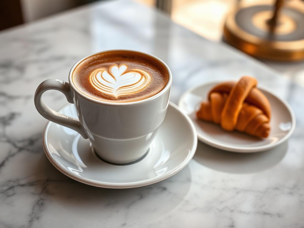 Cappuccino with croissant