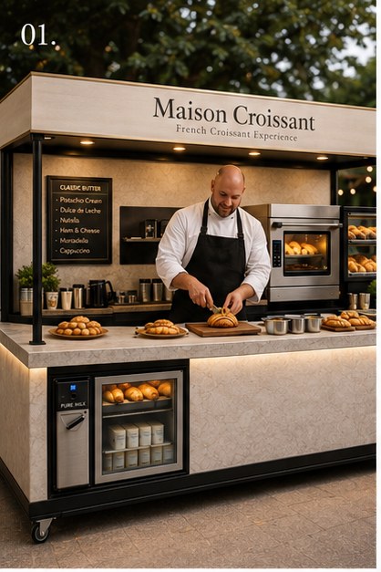 Maison Croissant live station with chef