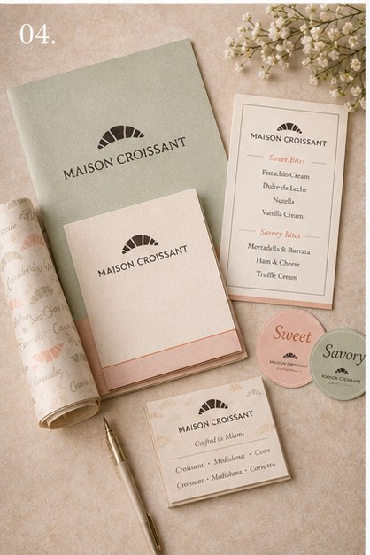 Maison Croissant branded collateral