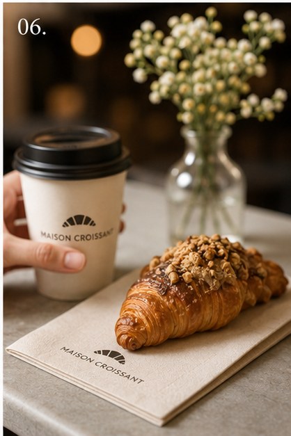 Croissant with cappuccino