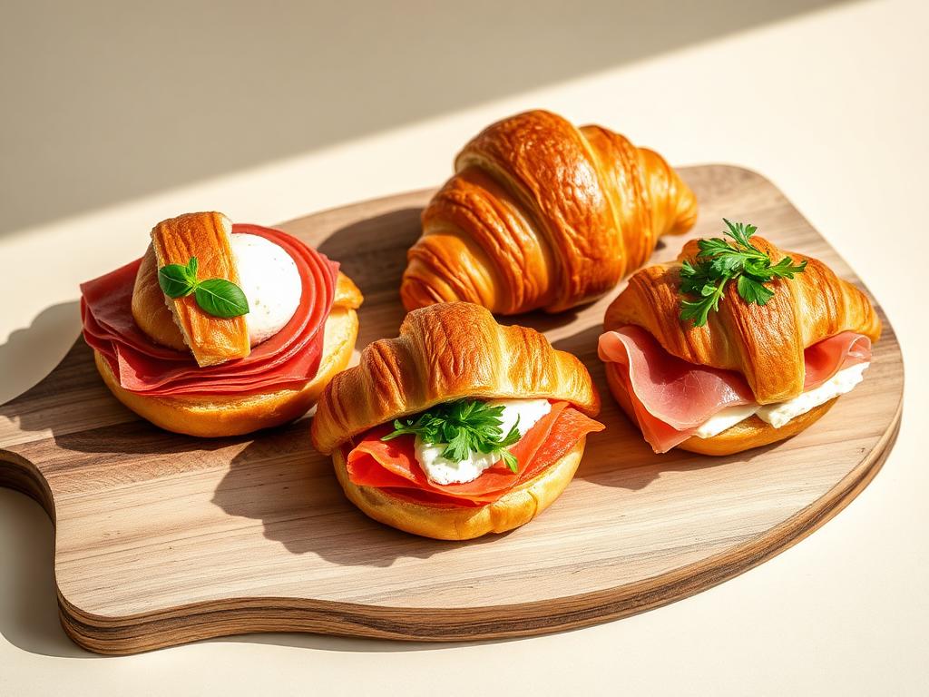 Savory croissant sandwiches